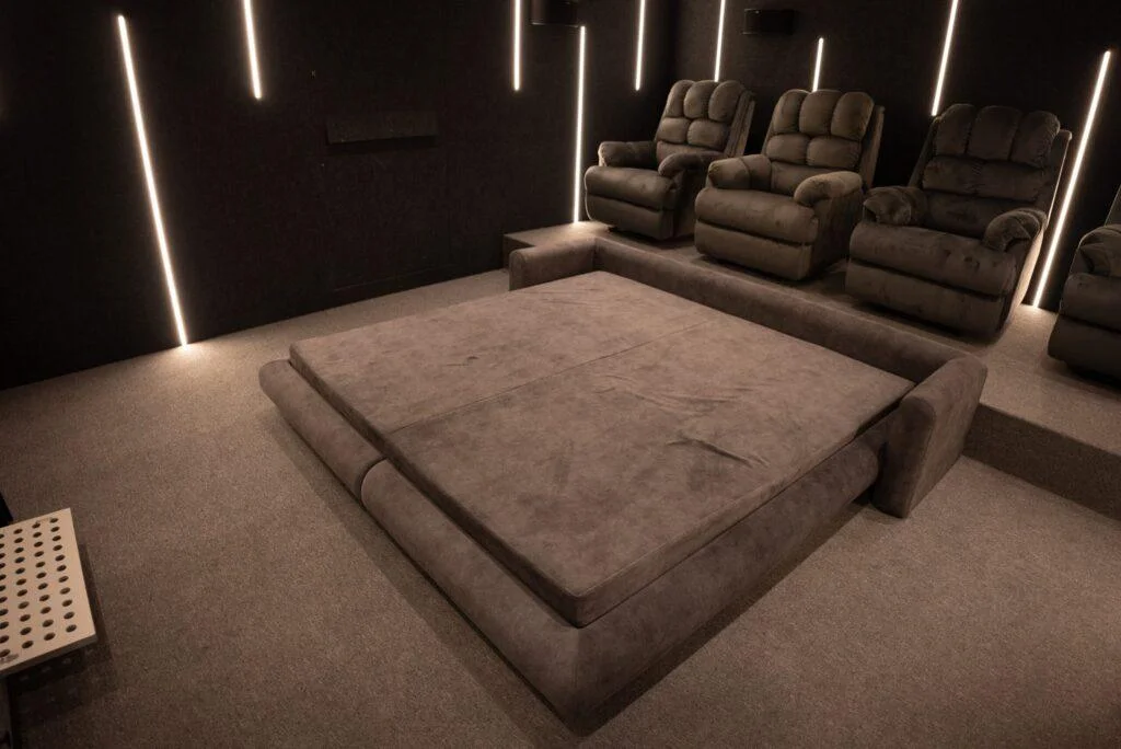 home theatre sofa with reclining design